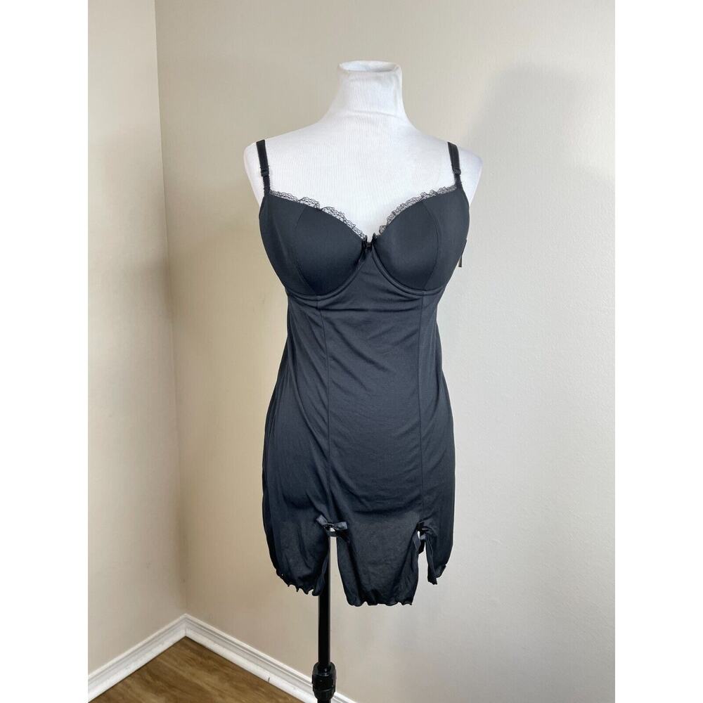 Smart & Sexy Womens Underwire Chemise Size 36D Black New